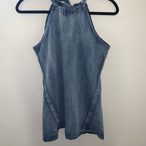 Denim Boho Top Never Worn